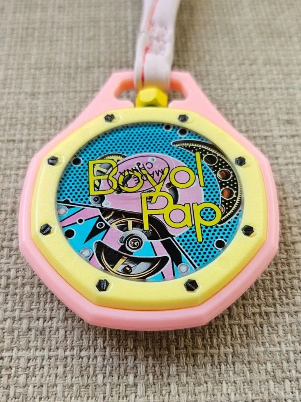 Fashion Pocket Watch Analog Quartz Hand Watch Pink/Yellow Tone Sport Watch